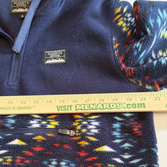 Massive Outdoor Fleece Hoodie Size M Vibrant Multicolor Pullover - Picture 11 of 14